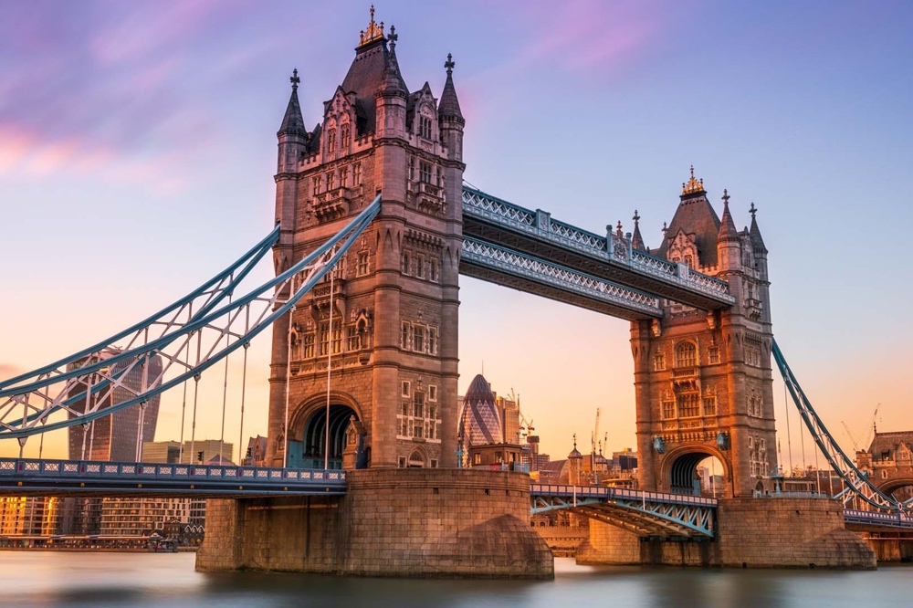 Iconic view of Tower Bridge in London